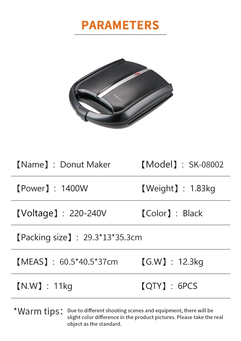 SOKANY Donut Maker 1200W - Mini Donut Maschine Für 12 Stück Auf Einmal