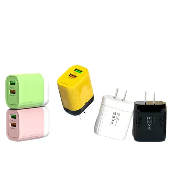 Dual Ports Color 2 USB US EU UK Usb 12W wall Charger 5V 2.4A Fast Charging Travel Usb Charger For Mobile Phone