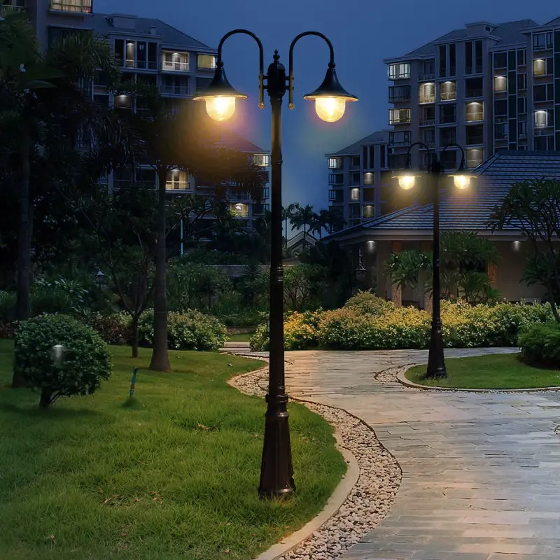 Lampu Lanskap Luar Ruangan, Lampu Taman Tinggi Berdiri di Tanah Bergaya Eropa, Lampu Jalan Luar Ruangan, Lampu LED Tahan Air dengan Bahan Logam IP66