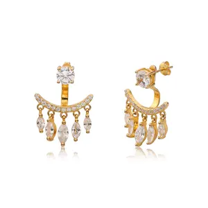 18K Gold Plated Exaggerated Bohemian Style Fine Statement Earrings for Women Classic Wedding and Engagement Gift