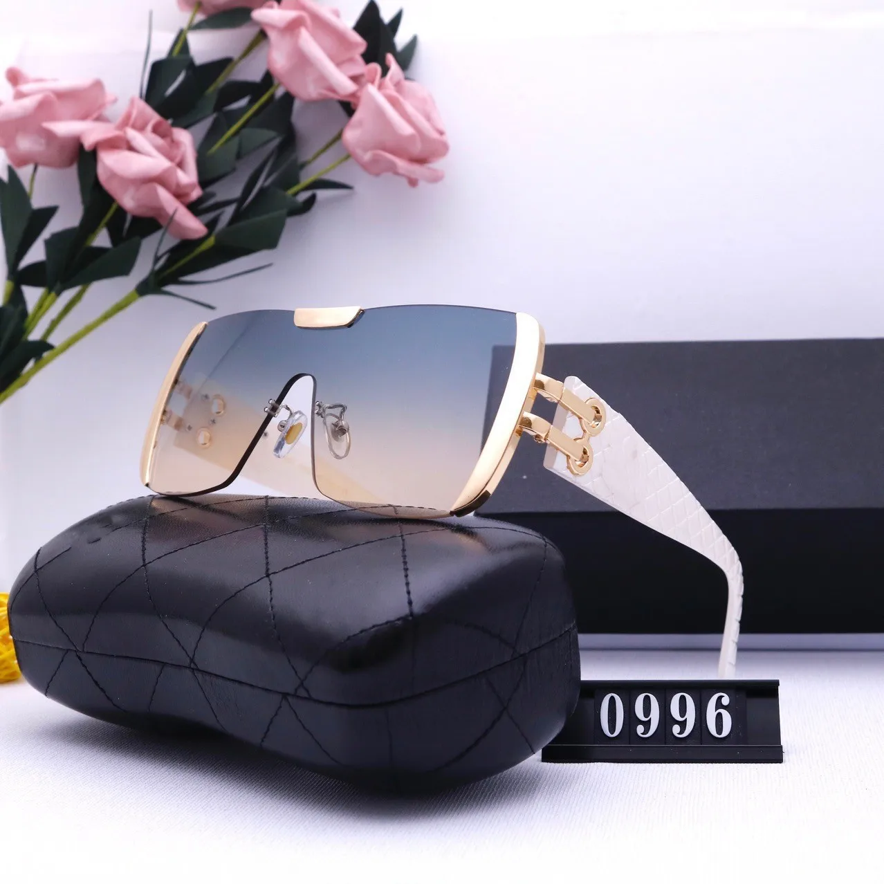 Luxury Brand Design Sunglasses One-piece Lens Women's Fashion ...