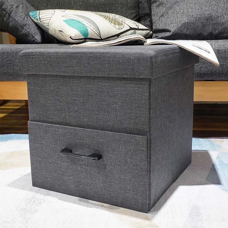Customized 2021living Room Furniture Art Stool Chair with Drawer Storage Ottoman Bedroom Cloth Linen Home Stool & Ottoman Modern