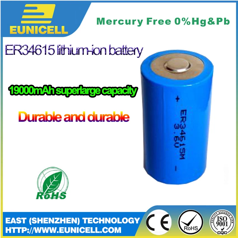 Batteria Al Litio ER34615, Formato D, 3,6V E 19000 MAh, Alta Capacità, Non Ricaricabile, Venduta Singola