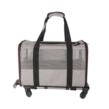 Large Capacity Pet Backpack Solid Zipper Closure New Fashionable Portable Crossbody Wheel Trolley Universal Outdoor Bag for Cat