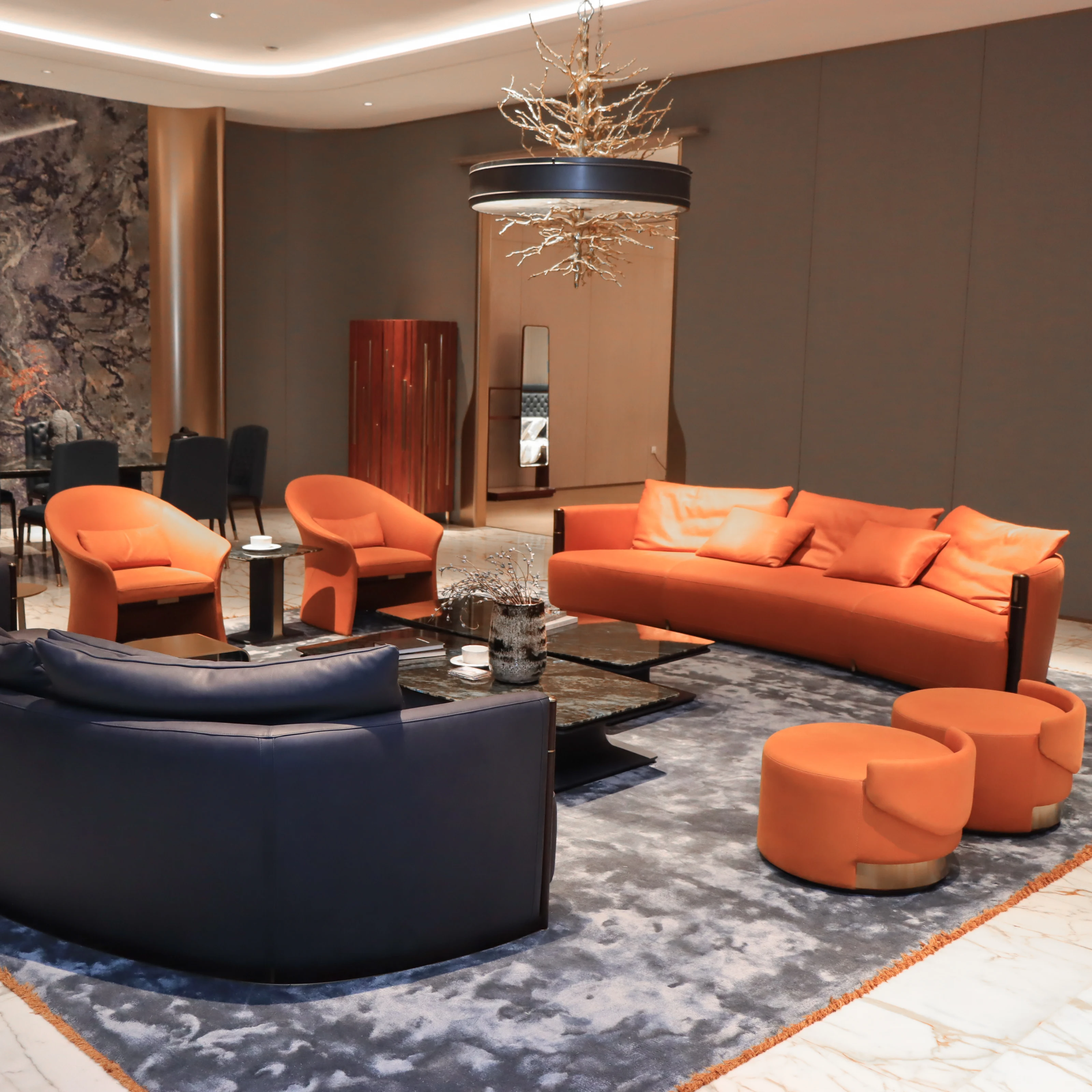 Modenfili Simple and Neat Sofa Set Luxury Modern Leather Living Room Furniture Canapés De Salon Divano