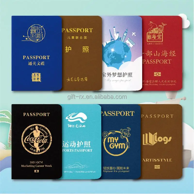 Customized High Quality Special Paper Pets Passport Printed with Full Color , PU Cover Traveling Sports Passport Booklet