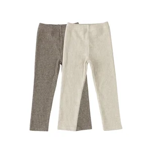 Simple Design Baby Clothes Cute Baby Leggings Wide Ribbed Kids Pants
