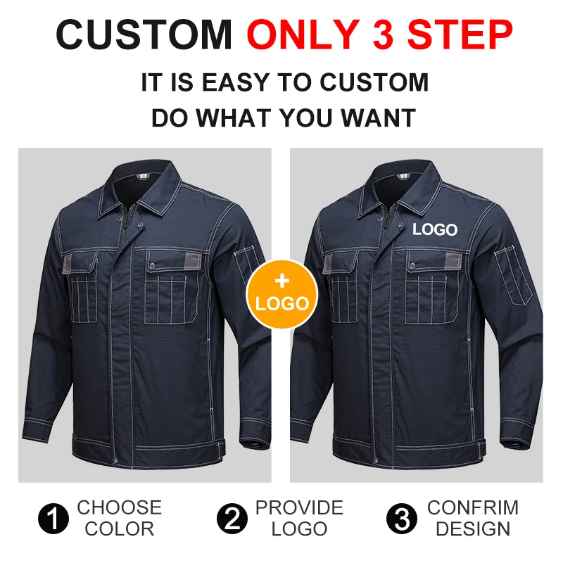 Industrial Factory Worker Welding Work Suit Tear Resistant Long Sleeve Work Jacket Clothes Guangdong Workwear Manufacturer