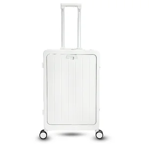 Unisex Aluminum Luggage Smart Suitcase High-Capacity Hard Shell PC Material Spinner Caster TSA Factory Price Business Carry-Ons