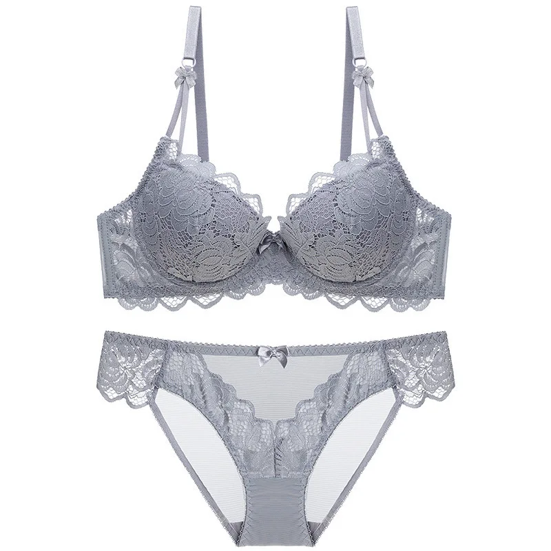 Conjunto De Sujetador Fino Con Bordado De Encaje Para Mujer,Ropa Interior  Sexy De Realce De Pico Profundo,Conjunto De Bragas Finas,Ropa Interior  Bordada De Realce,Novedad De 2021 - Buy Sujetador De Mujeres Venta