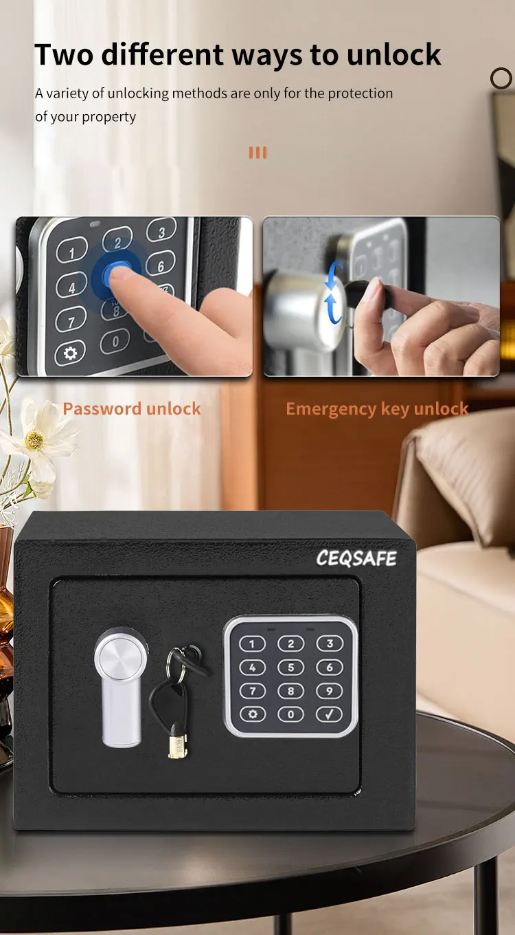 CEQSAFE High Quality Home Room Metal Code Security Digital Deposit Small Safe Box manufacture