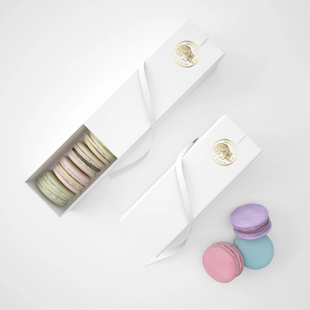 Custom Drawer Shape Macaron Packaging Small Cookie Candy Bakery Cake Macaron Box 10x10x5