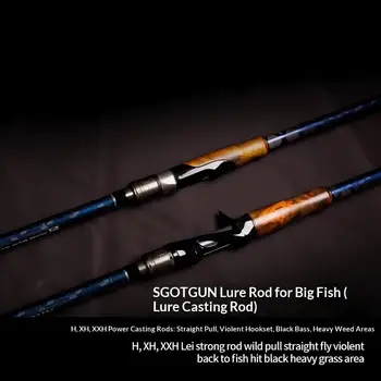 Cheery Devil Hunter Lei Qiang Second Generation Solid Wood Carbon Luya Fishing Rod XXH Black Fish Lure Fishing Drop Wheel Set – Rod – view 5