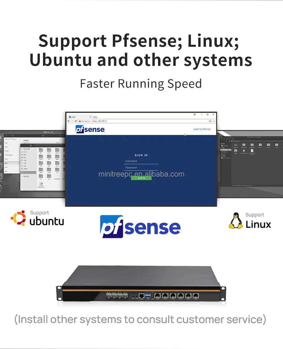 Pfsense Rackmount 1U 19 Inch Rack Mount Enclosure Server Case I5 12450H 13th I7 13620H ...