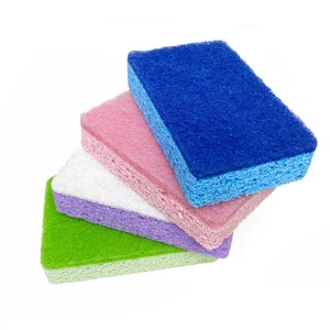 Eco Friendly Kitchen Natural Cleaning Sponge Cellulose Sponge with Scouring Pad Dish Sponge Biodegradable