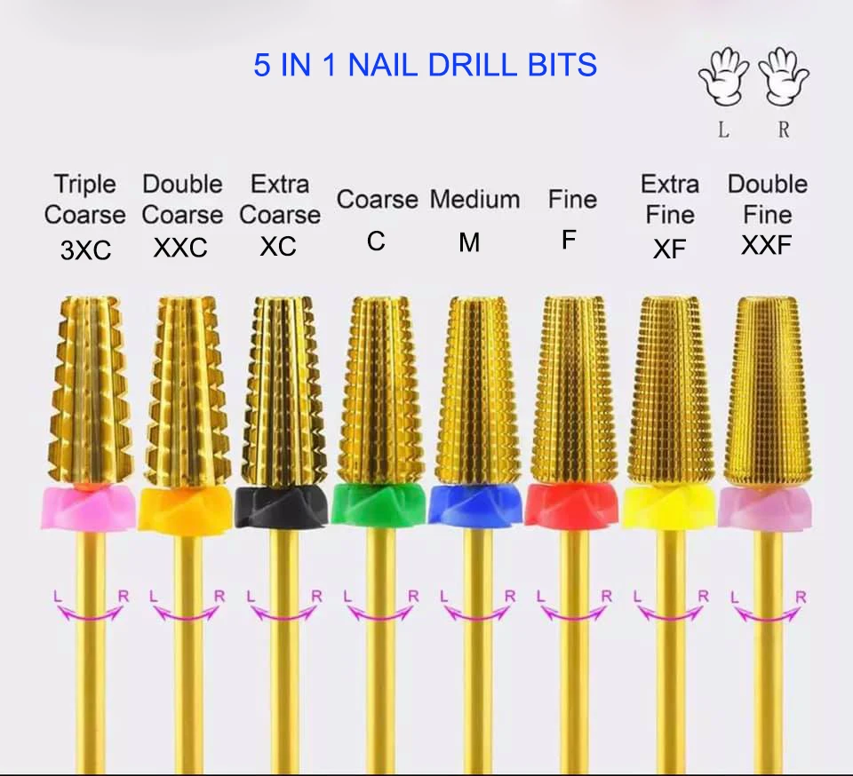 5 In 1 Carbide Nail Bits Professional Nail Drill Bit Efile Nail Drill