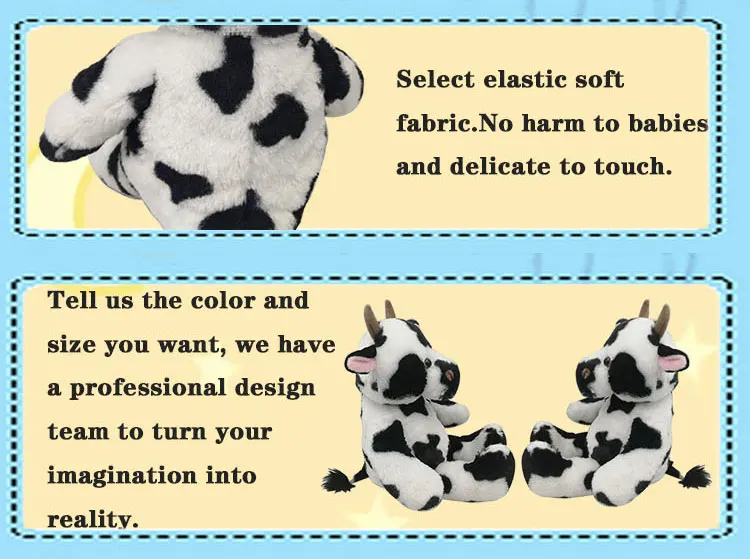 Wholesale Custom plush stuffed toys baby  OEM/ODM Lovely farm animals soft stuffed soft toy cow plush toy for kids