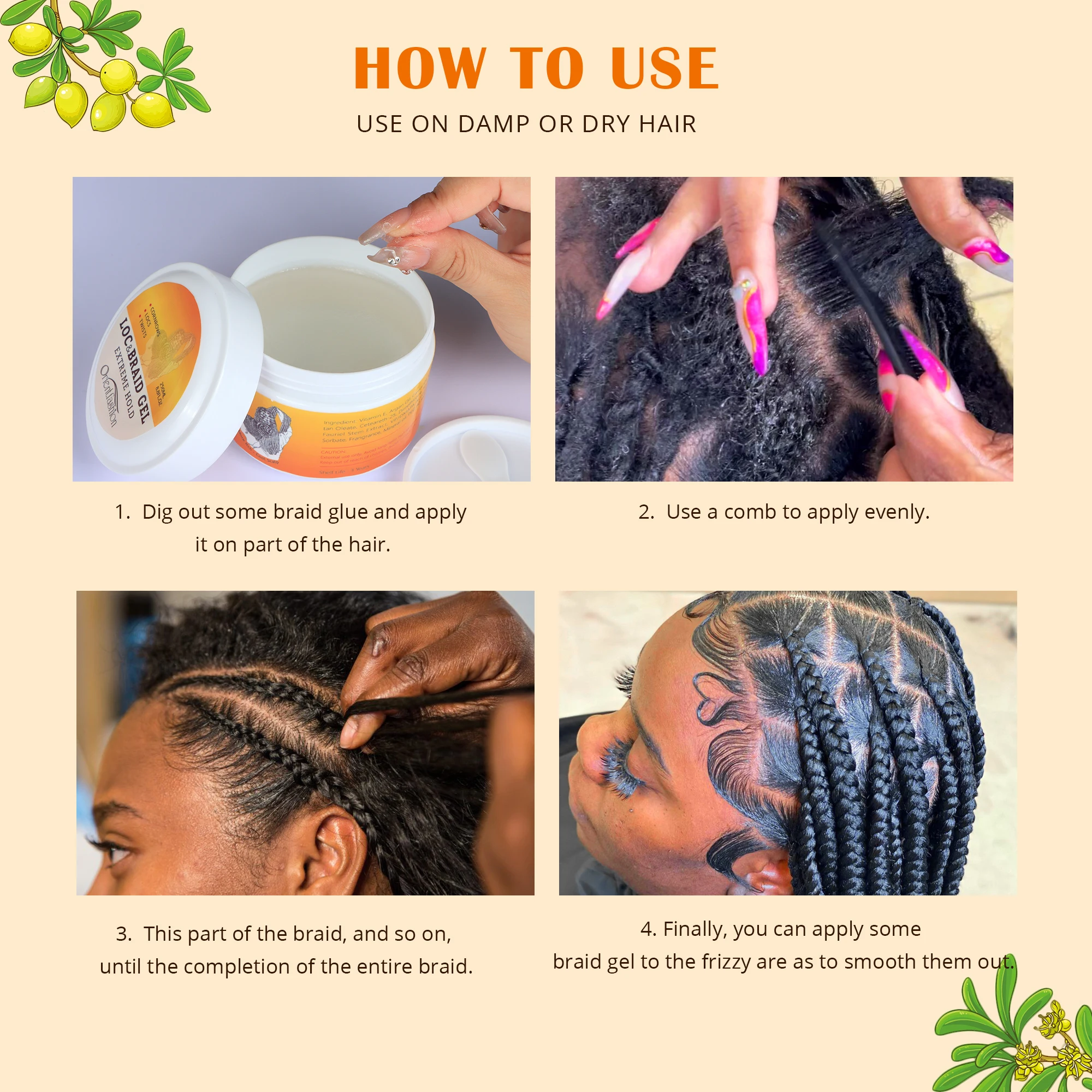 [vast Braid Gel] Extra Hold Shine And Jam Gel Edge Control Shine And