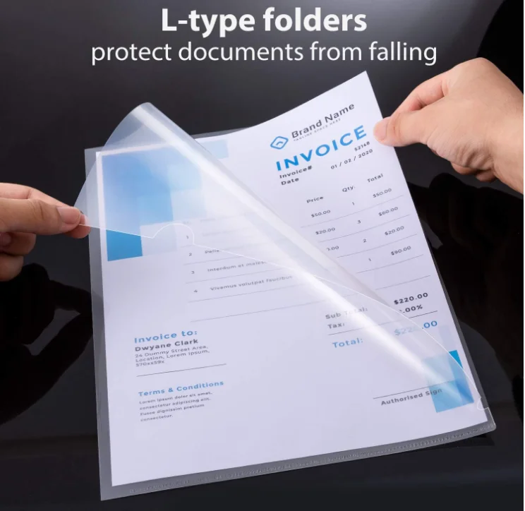 Plastic Clear Document Transparent File Folders L-Type Folders Safe ...