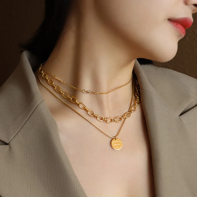 Collana A Cuore / Placcato Oro 18 Carati, Collana A Cuore In Oro