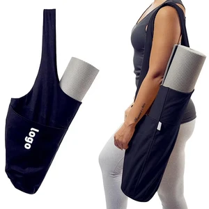 Wholesale Sports Gym Yoga Mat Crossbody Sling Holder Bag with Strap for Women Large Shoulder Designs Logo Custom Canvas Tote Bag