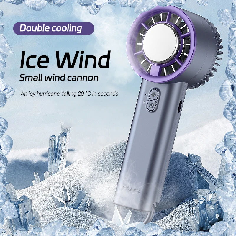 Factory Wholesale Rechargeable Hand Held Fan 3 Gears Electric Handheld Fan with Hook Wearable Turbine Cooling Mini Ventilador
