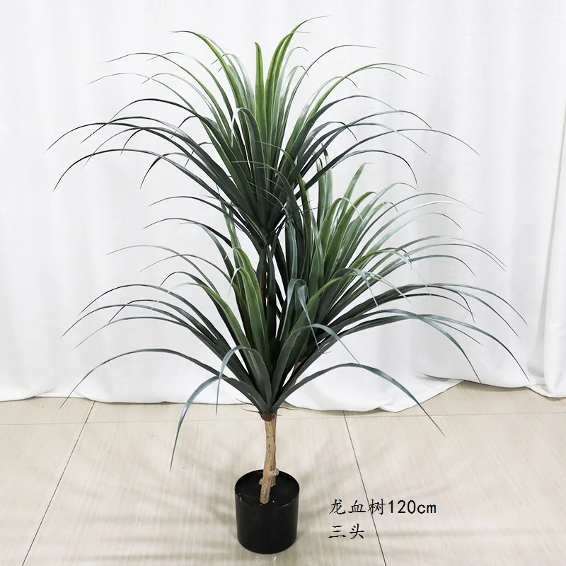 Pianta Artificiale Dracaena 1,2m Con Vaso Nero - Finto Albero Da Interno Sempreverde, Decorazione Casa E Ufficio - 5