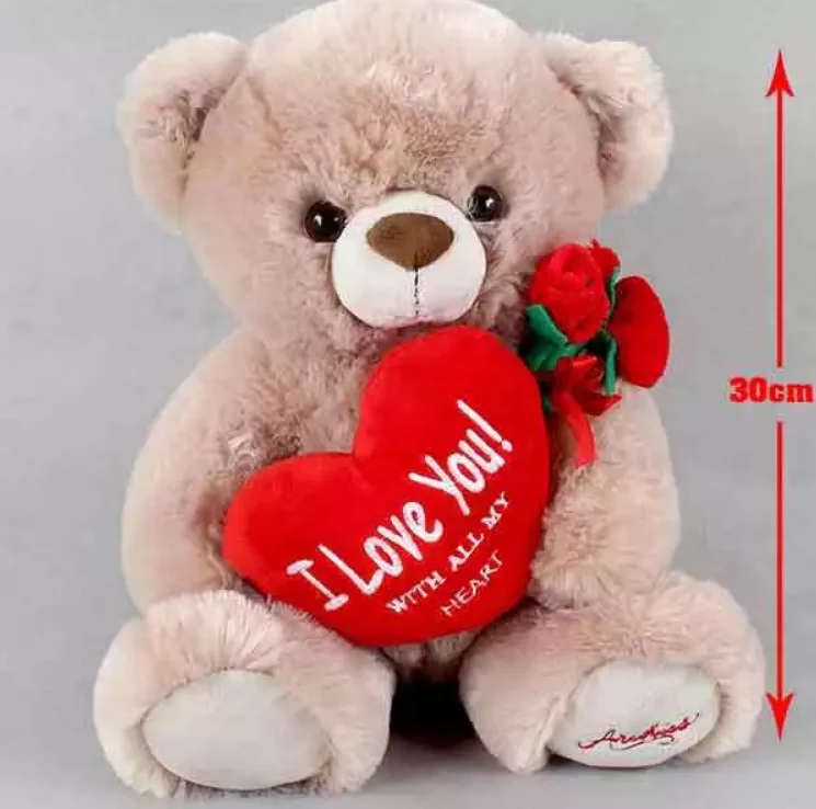 35cm Teddybär Hält Herz Valentinstag Geschenk Freundin Weich Spielzeug Süß 