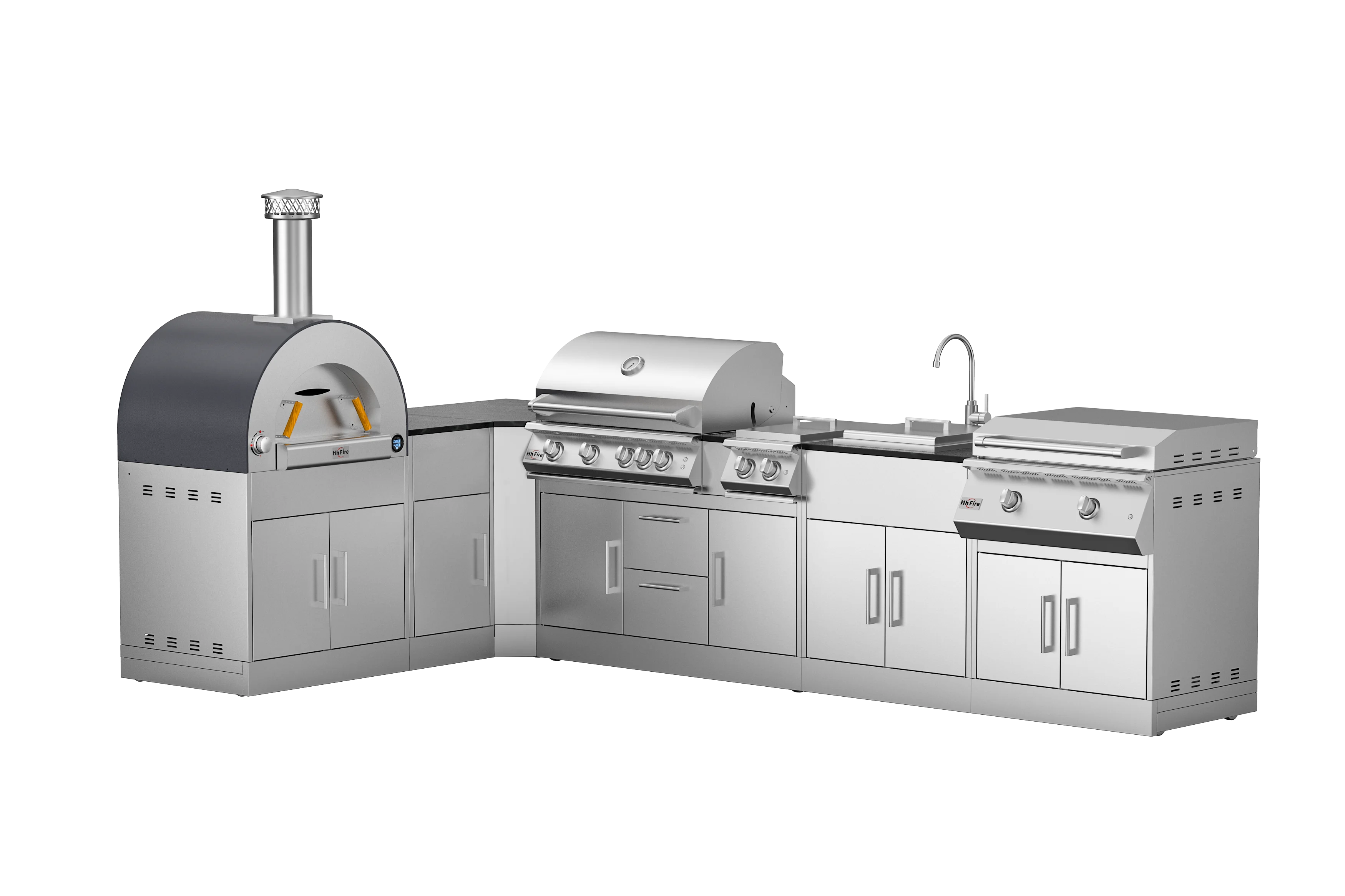 New Design Multi Purpose Gas Barbecue Grills Black Home Use 4 Burner