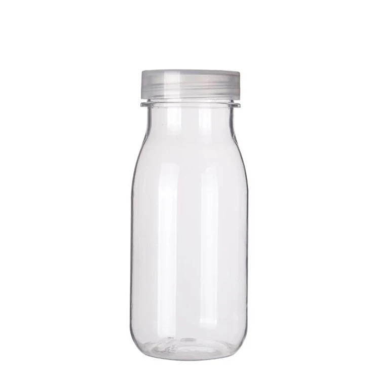 Transparent Transparent Big Mouth Plastic Milk Bottle Packaging With Cap