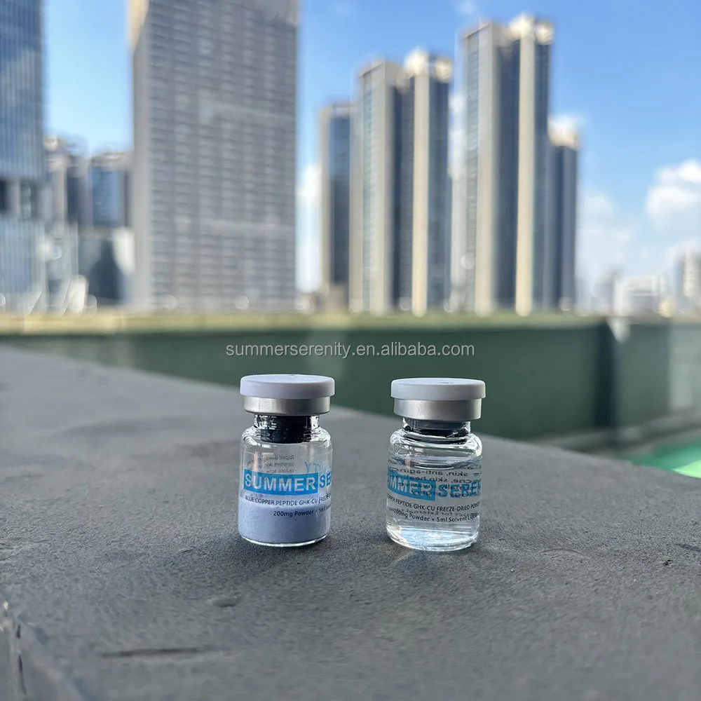 ghk cu dawkowanie 5毫升GHK-Cu蓝铜肽冻干粉皮肤精华痤疮治疗皮肤修复抗衰老肽粉批发