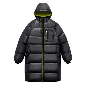 Men's Long Down Jacket, Sporty Winter Blubber Coat, Waterproof Hiking Down Jacket