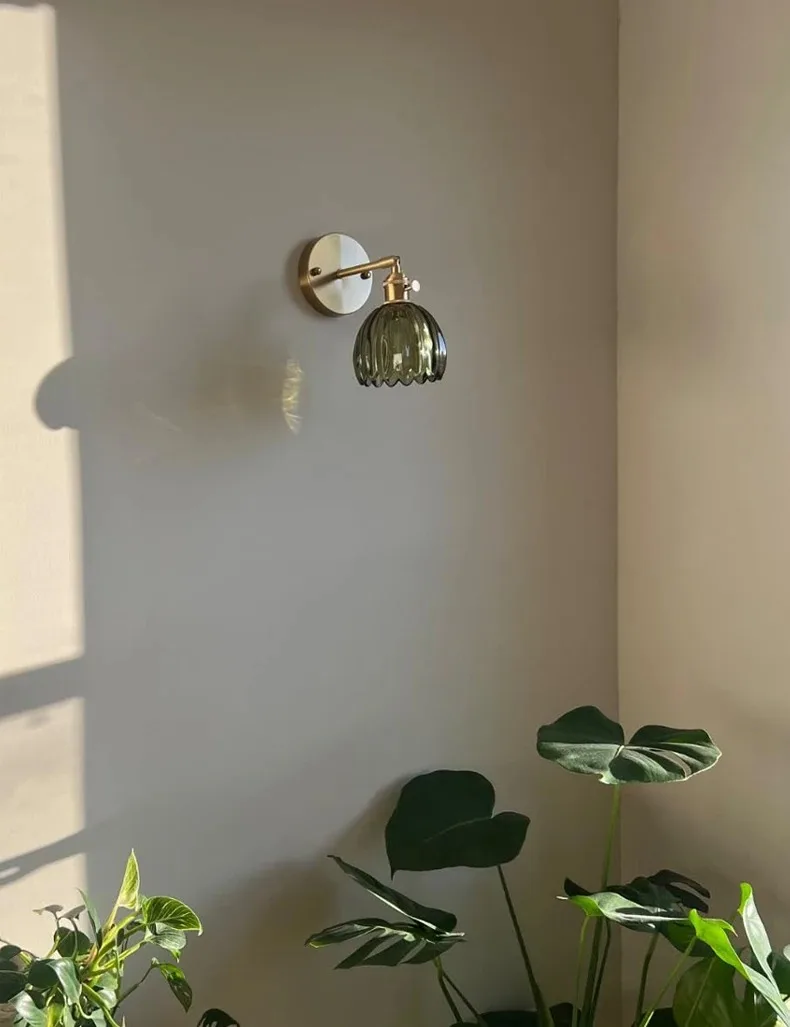 Shenmoyl Vintage Battery Operated Wall Sconce, Wireless Battery Powered Rose Wal