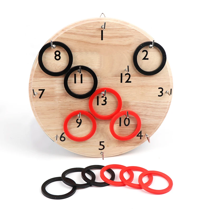 Hookey Wooden Ring Toss Game Educational Toy Set Throwing Darts Safe ...