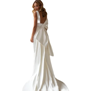 Wholesale Designer Modest Couture Wedding Dresses Plus Size Simple Mermaid Backless Elegant Bridal Gowns Girl Wedding Dress
