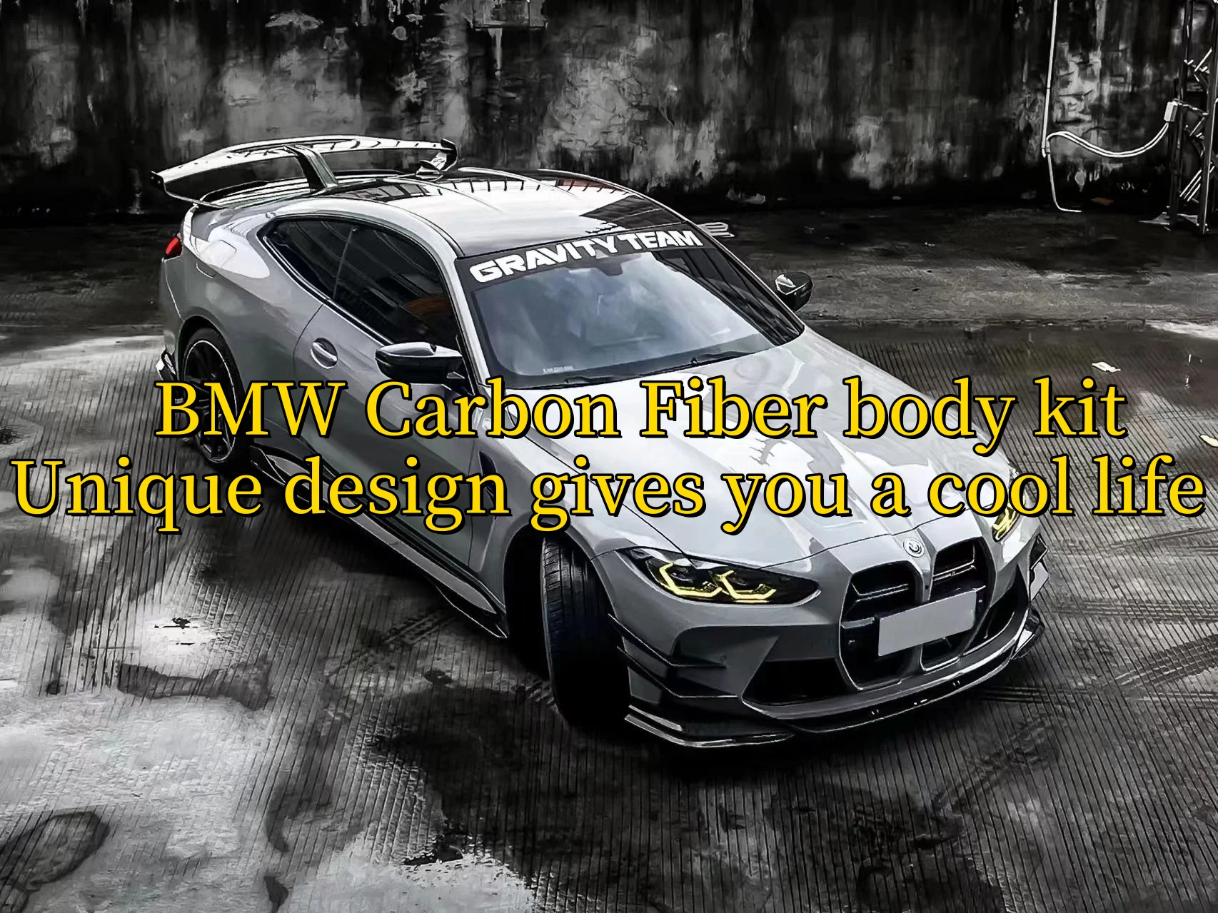 Carbon Fiber Front Bumper Lip Splitter Spoiler – For Mercedes-Benz C43 AMG 2018-2023 (3-Piece Kit)