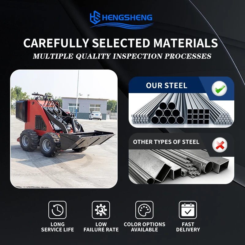 HS320 CE/EU/EPA Certified Diesel Skid Steer Wheel Loader Customized Engine 0.13m³  Bucket Capacity 700kg Weight CE/EU Compliance