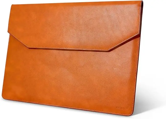 product premium full grain leather laptop sleeve case  slim compatible for laptop stylish design oem odm-28