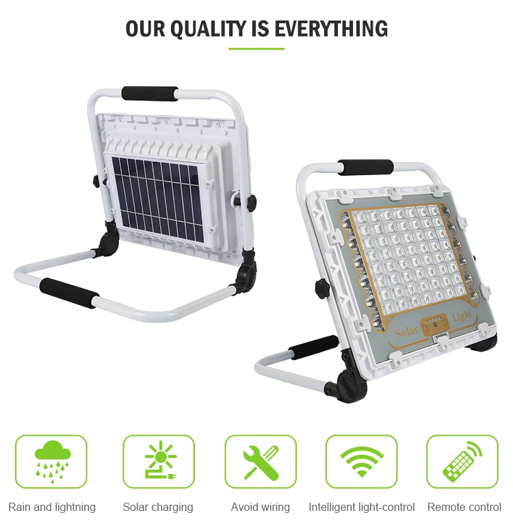 High Efficiency Outdoor Camping Emergency Light USB Charging 100W 150W 200W 300W 400W Solar LED Flood Light