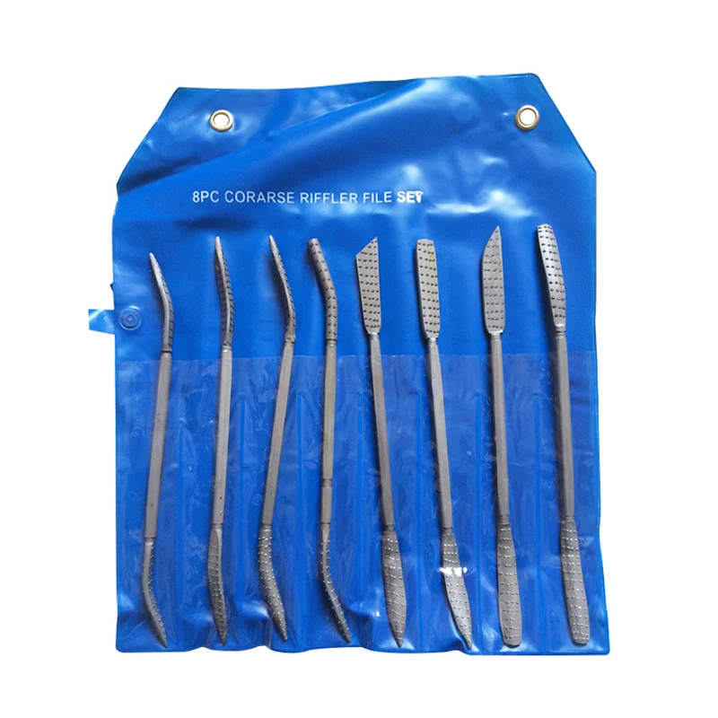 8-Piece Heavy Wood Rasp Riffler File Set – Assorted Shapes For Wood Shaping, Carving, And Detail Work