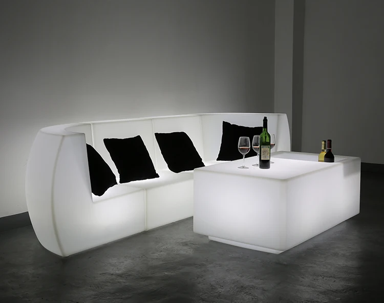 RGB Rechargeable Led Lighted Inflatable Furniture Outdoor Sectional Modular Chair