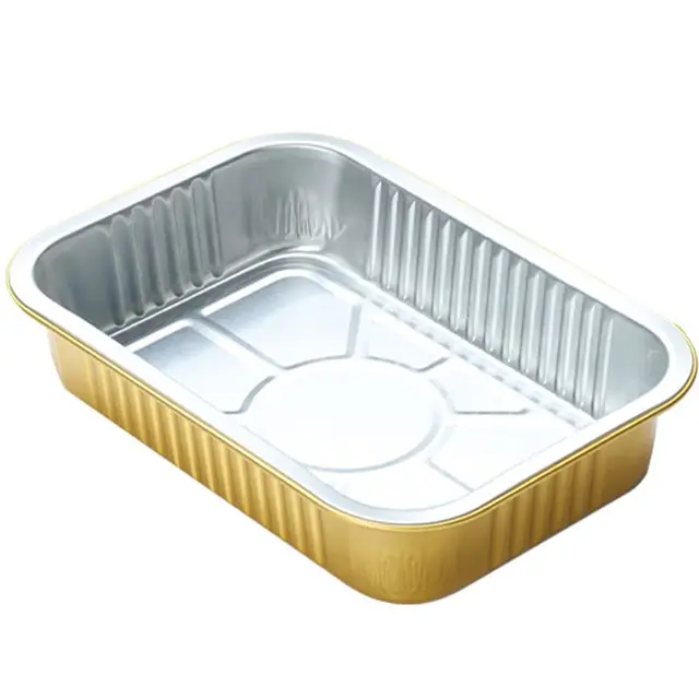 New Disposable Aluminum Foil Tiffin Boxes Reusable Gold Foil Personalized Household Lunch and Food Container