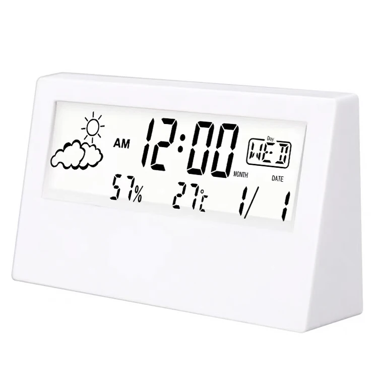 2024 LCD Electronic Clock Hygrometer Transparent for Home and Office Nice Electronic Digital Display Multi-function Alarm Clock