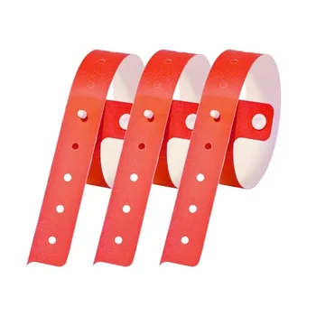 Disposable Bracelet Custom Design LOGO PVC Tag RFID Disposable Plastic Snap Button For Wristband