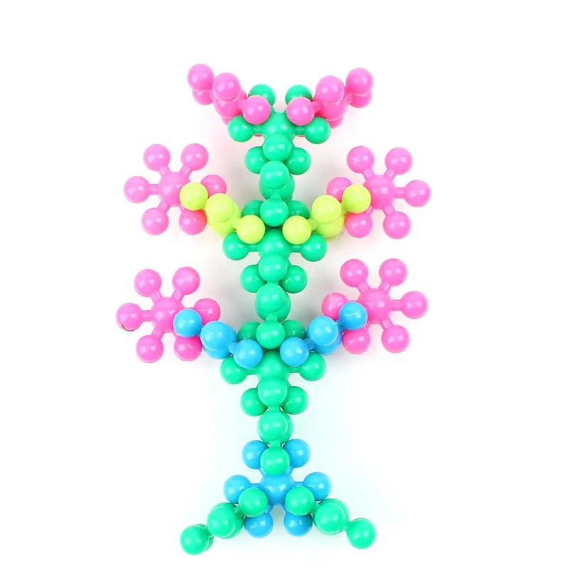 Hot Sell Snowflake Building Blocks Toy Plastic Connecting Educational Toys with 66 Piece Mega Set of Plastic Interlocking Discs
