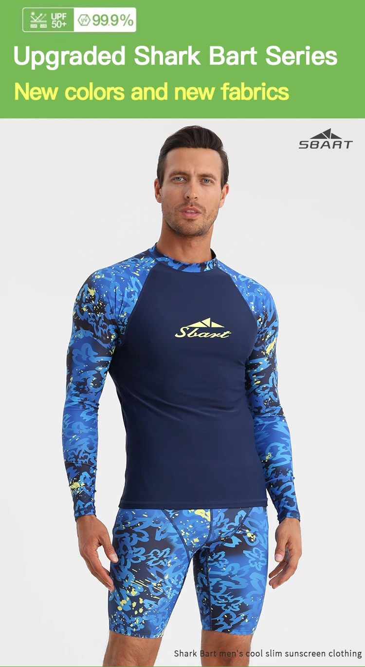 Custom Sublimation Printing Long Sleeve Rashguard Quick Dry Breathable Men's Rashie UPF50+ Rash Guard For Men Sunscreen T-shirt