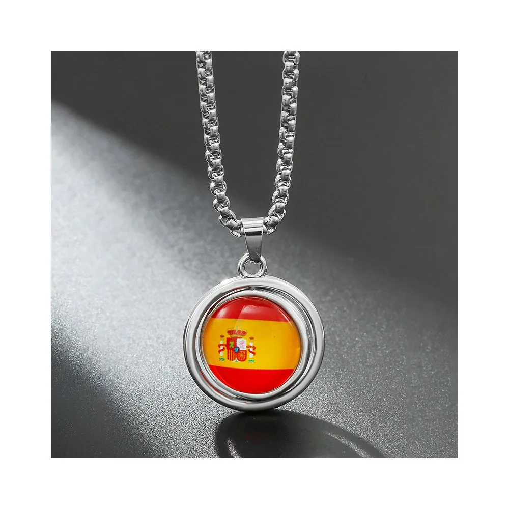 2026 Football World USA Canada Mexico National Team Stainless Steel Waterproof Plated Hip for Personalized Fashion Pendant