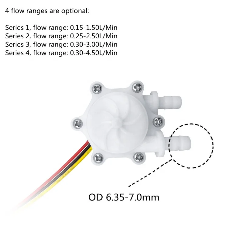 Capteur De Débit D'Eau Haute Précision DN15 G1/2 Effet Hall 1-30L/min