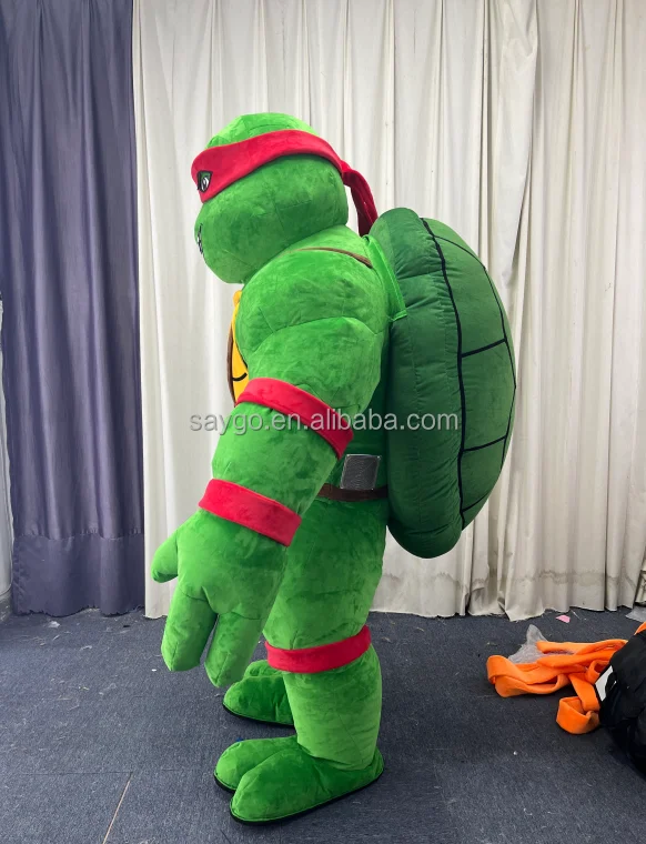 Saygo 2m 2.6m Custom Plush Furry Inflatable Ninja Turtle Mascot Costume Walking Effect Cartoon Animation Style Costume for Sale