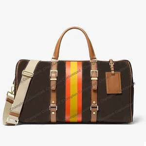 Personalized Logo Vegan Leather Fashion Luxury Ladies Travel Overnight Weekender Duffle Bag for Women